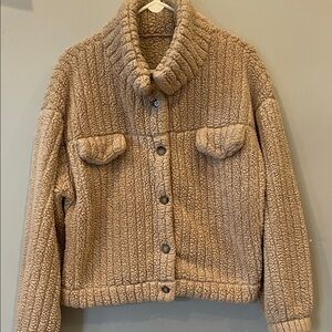 Cozy Tan Sherpa shirt  jacket large